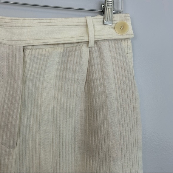 NWT Zara Cream Lightweight Straight Leg Striped Casual Trouser Pants Medium - Picture 4 of 8
